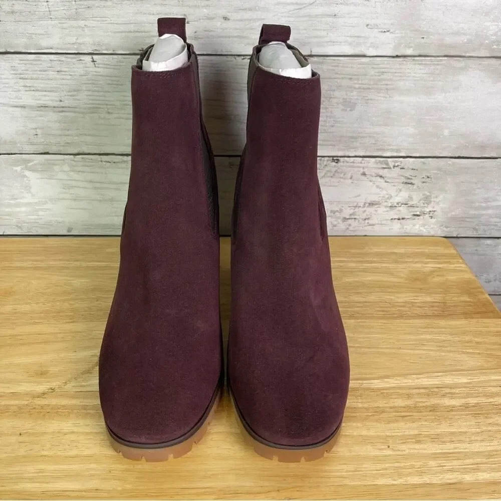 Sanctuary Ravish Chelsea Suede BootIe Burgundy Size 7.5 - Picture 3 of 6